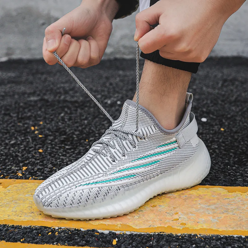 

Мужская обувь Новинка весна-осень 2022 дышащие летающие Тканые спортивные туфли кроссовки повседневные кокосовые туфли