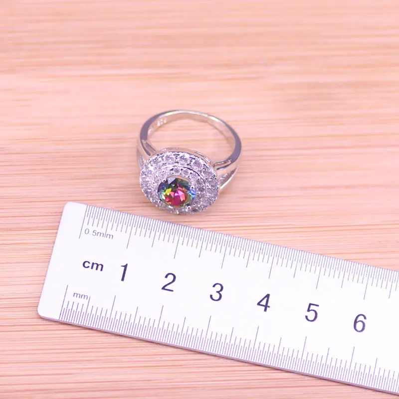 Risenj блестящие радужные кубические циркониевые серебряные 925 ювелирные изделия