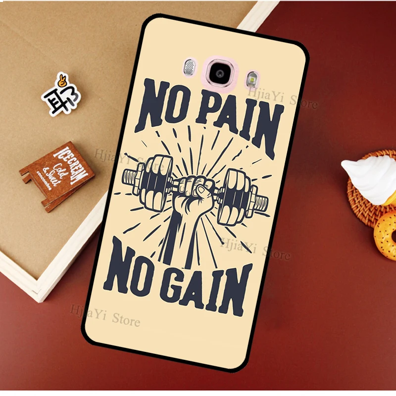 No Pain No Gain Gym For Samsung Galaxy J8 A6 A7 A8 A9 2018 A3 A5 J4 J6 Plus J1 J3 J5 J7 2016 2017 Case Cover images - 6
