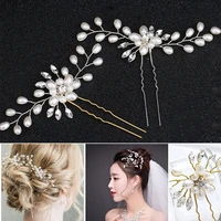 elegant alloy crystal pearl hair clips for women girls bridesmaid hairband clip hairpins hair barrettes girls hair accessories