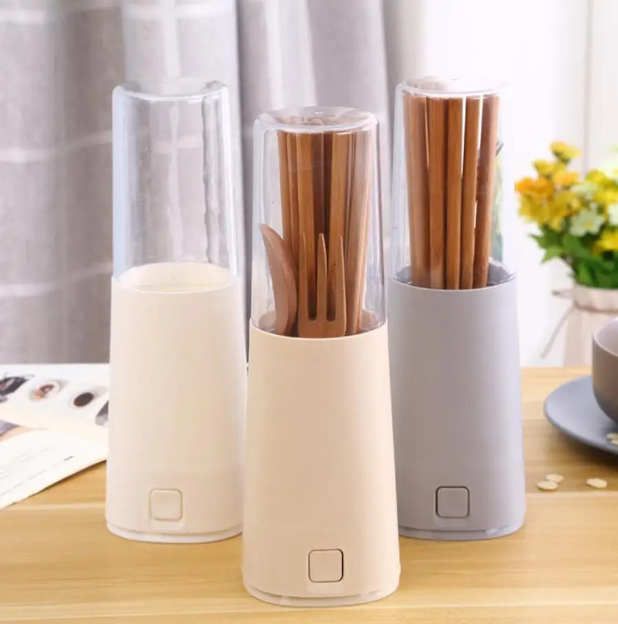 

PP Plastic Kitchen Chopsticks Storage Kitchen Tools Organizer Bottle Knife Fork Spoon Drain Container Dust Cover Mould Proof Box