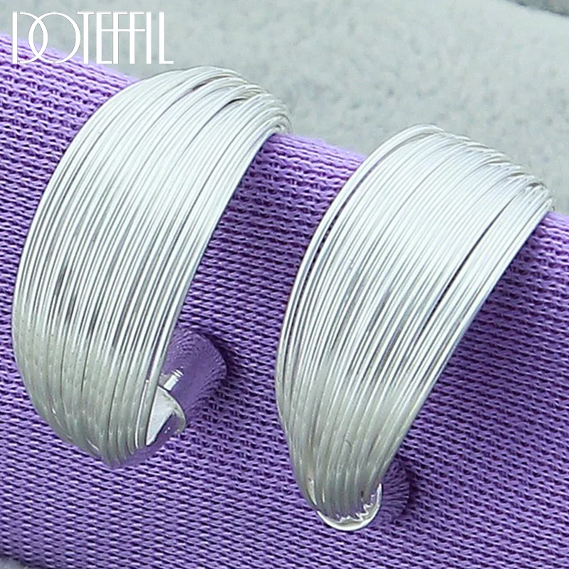 Женские серьги кольца DOTEFFIL из серебра 925 пробы|fashion hoop earrings|hoop earringsearrings earrings |