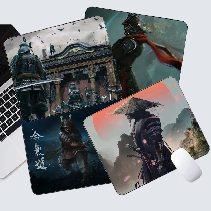 Коврик для мыши и шлема с японской маской самурайского воина игровой Настольный