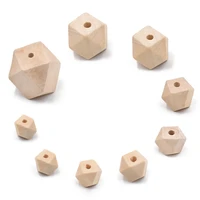 polygon shape natural wood 10mm 12mm 14mm 16mm 20mm 25mm 30mm loose woodcraft beads for diy crafts handcraft jewelry making