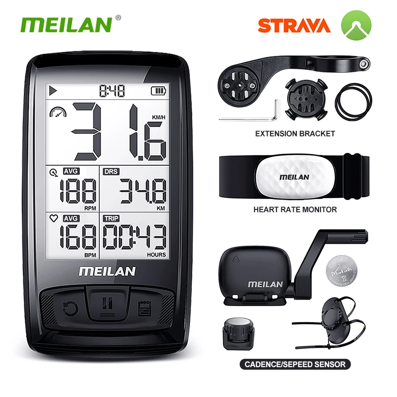 Meilan M4 беспроводной Велосипедный датчик скорости пульсометр частоты вращения