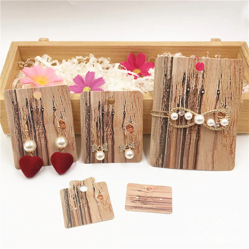 

100pcs New Kraft Paper Jewelry Display Card Stud Earrings Necklace Hairpin Jewelry Packaging Paper Cards Label Tag Wholesale