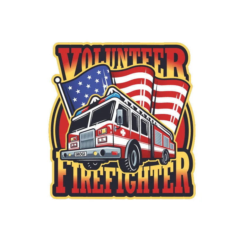 

New Fire Fighting Car American Flag Firefighter Vinyl Car-Stickers Car Bumper Trunk Auto Uv Protection Car Decoration 14*13cm