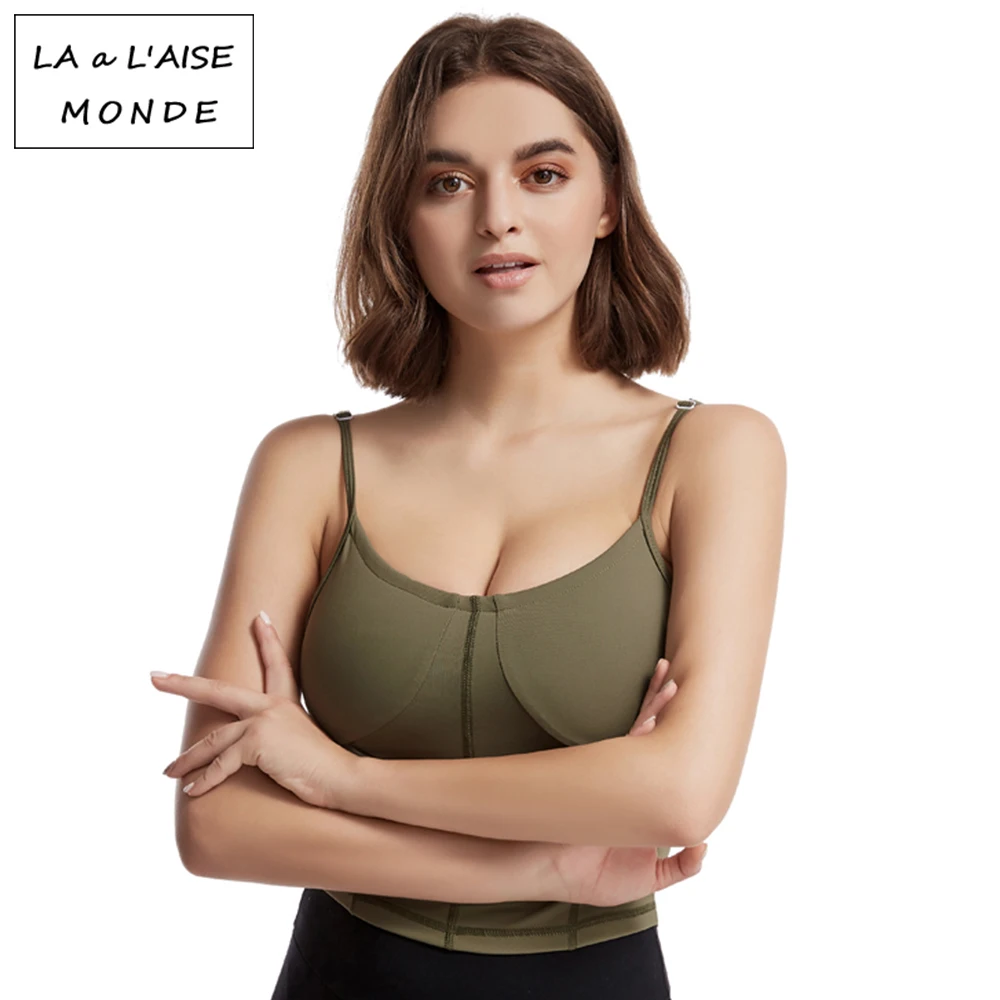 Женский сексуальный топ для йоги спортивный жилет на бретельках красивое нижнее