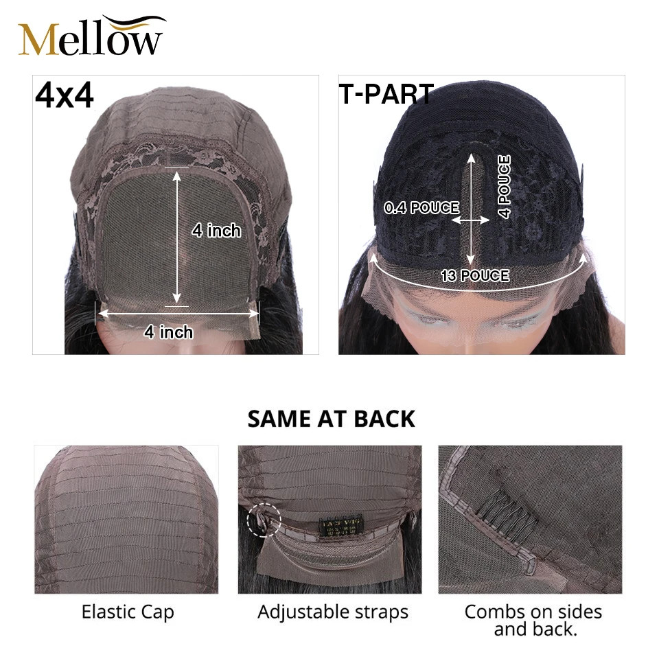 Бразильский 4X4 кружевной парик их натуральных волос волна воды кружева спереди