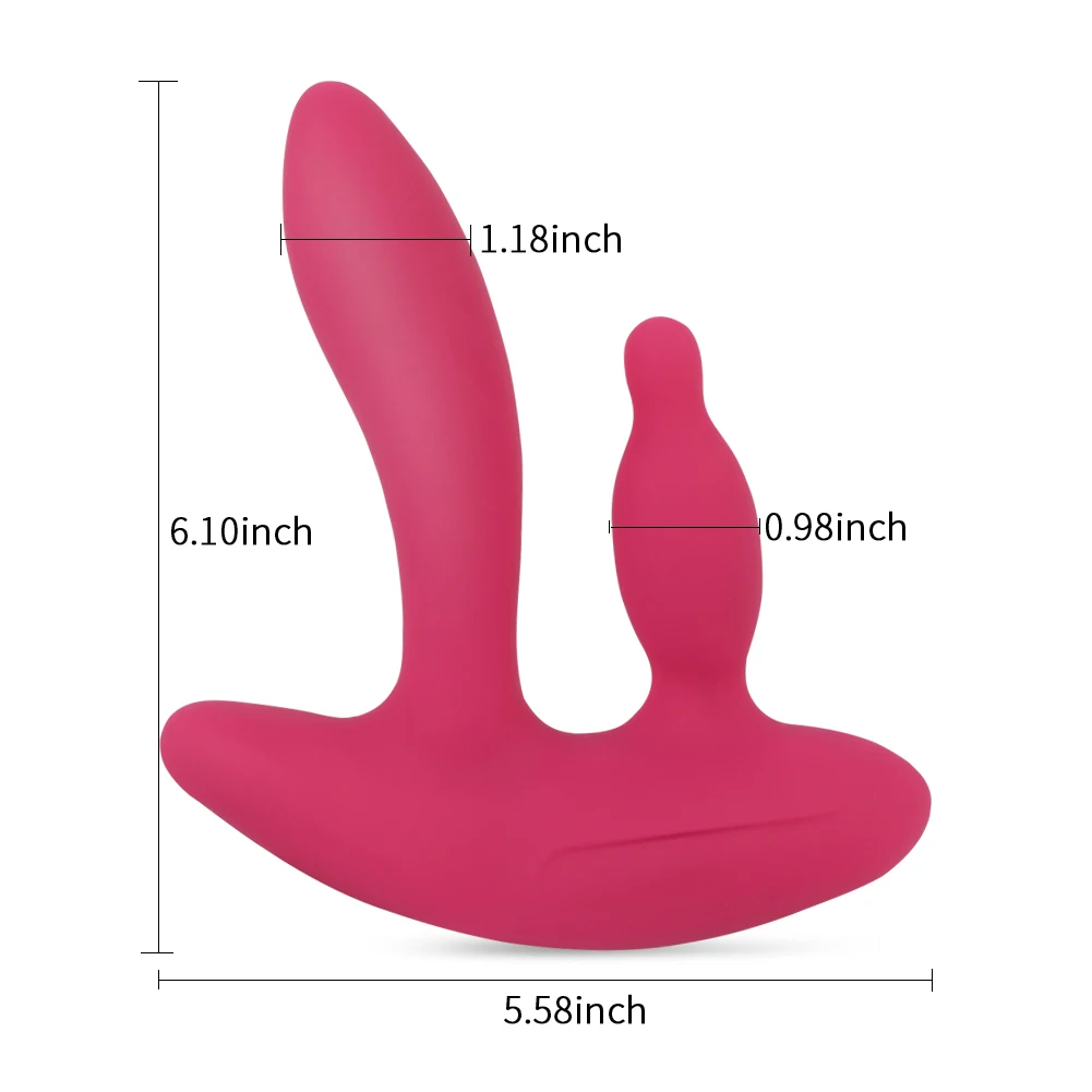 Вибратор для точки G двойного назначения 2 интенсивных мотора мягкий силиконовый