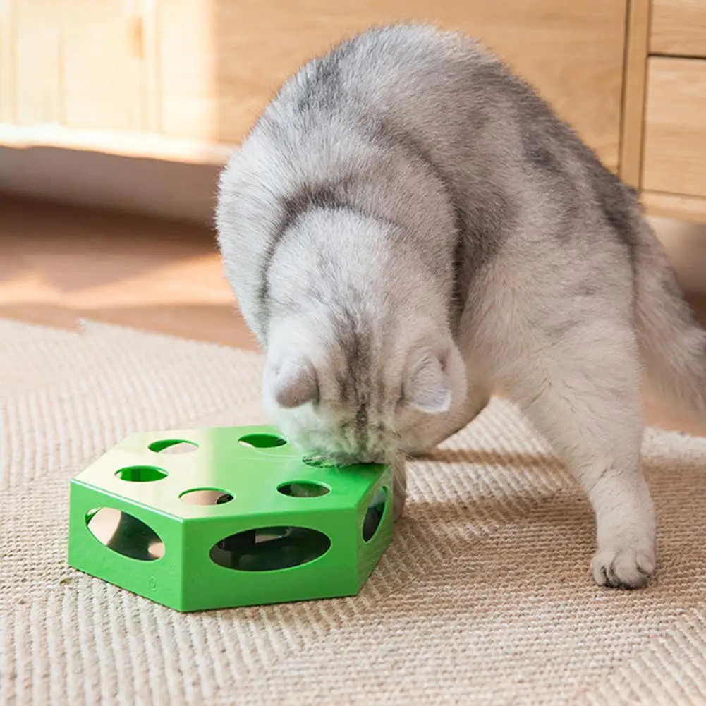 Cat Toy Automatic Hexagonal Electric Rotary Table Funny Box Pet Kitten Interactive Training Stimulating Toys | Дом и сад