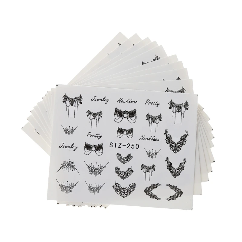 Салоны для ногтей 10 шт Популярные черные наклейки маникюра переводные | Красота и