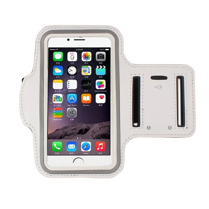 White Универсальная повязка на руку, чехол для телефона s для IPhone 6, 7, 8, x, 6 s, чехол для спортивной повязки на руку, чехол для ремня, сумка для бега, тренажерного зала, 5,5 дюймов - Цвет: White