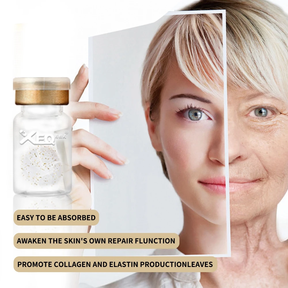 

XEQ New Anti-Wrinkle Collagen Gold Foil Ball Essence Exquisite Skin Collagen Goldleaf Line Serum Face 20mg*4 Bottle