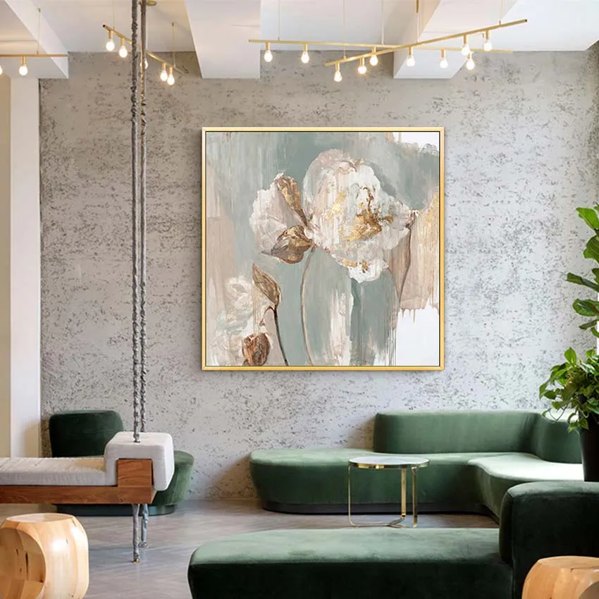 

Abstract flowers picture for wall decoration Hand drawn oil painting on canvas acrylic landscape for living room bedroom unframe