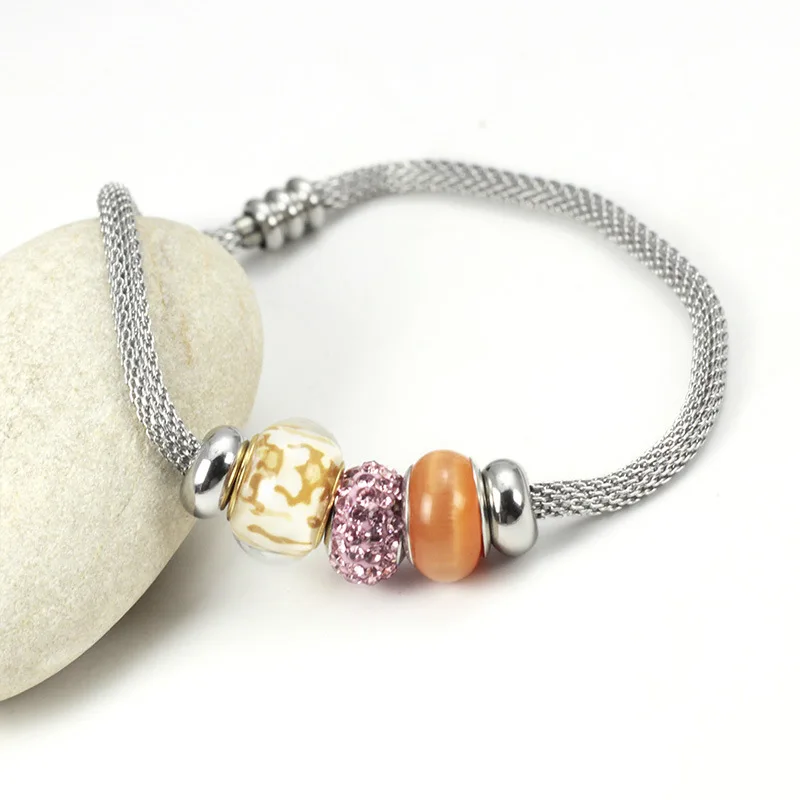

DIY Pan Dora Style Titanium Steel Mesh Chain Bracelet