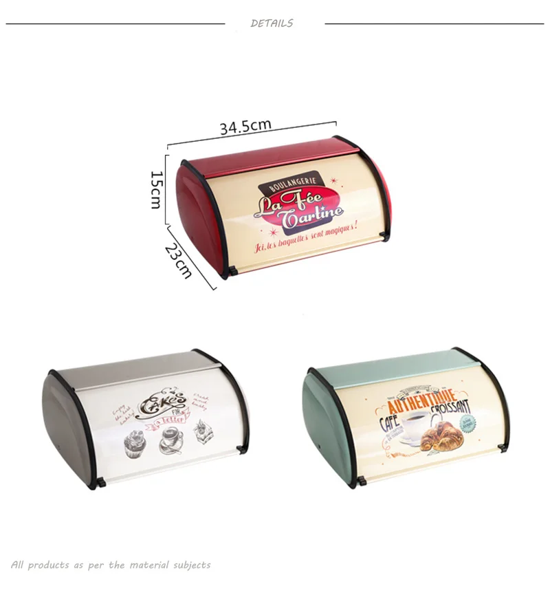 

American Retro Iron Bread Box Household Kitchen Biscuit Snack Storage Box 08169