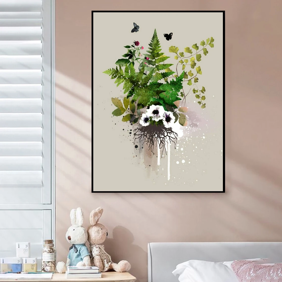 

Растительные принты, Настенная картина с листьями, синяя Художественная печать, акварельная живопись, натуральная Художественная печать, п...