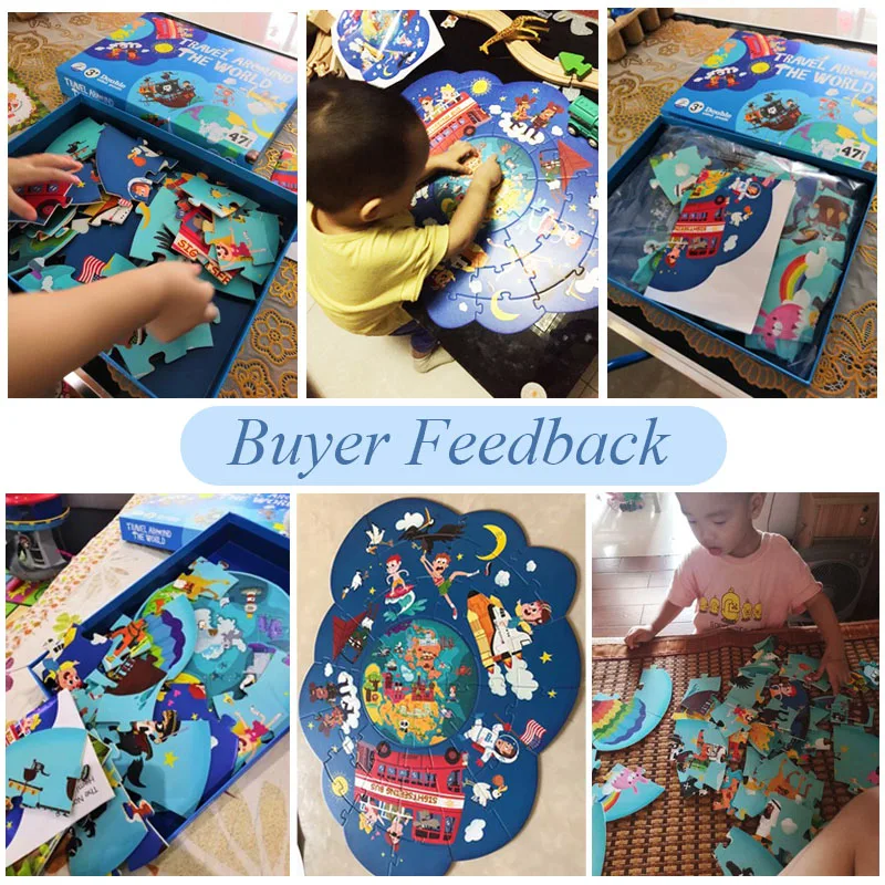 

TOI Kids Puzzle Global Double-Sided Puzzle Classic Story Fancy Toy for Children Baby Early Education Boys and Girls > 3Y