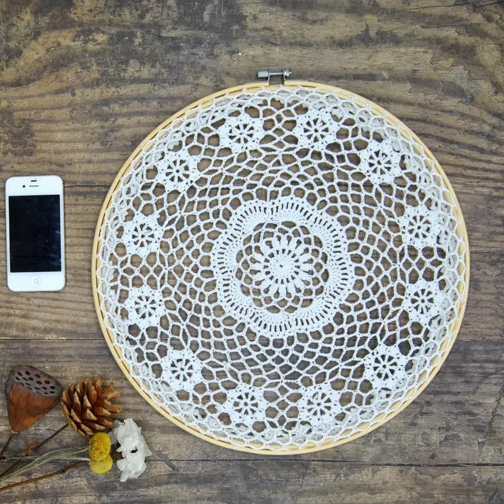 

Handmade Wall Decor hanging Dream Cotton flower Lace Catcher Wedding Background party home shop decoration No.A024 diameter 36cm