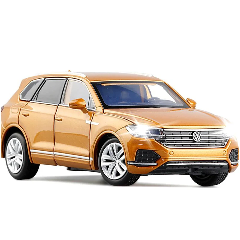 Новый 1:32 весы TOUAREG сплава игрушечный автомобиль со звуком и светильник