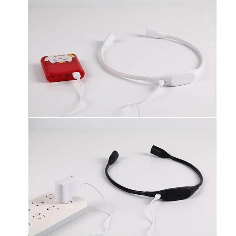 4 светодиодный подвесной светильник для книг на шею гибкая USB перезаряжаемая защита глаз чтения улицы