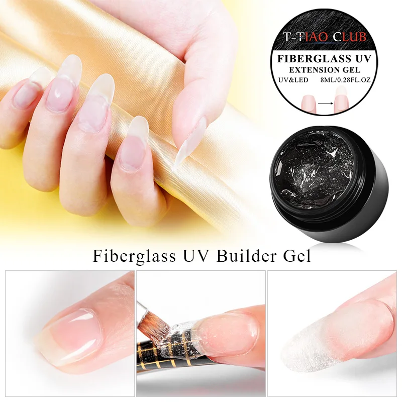 

T-TIAO CLUB Fiberglass Building Extension UV Gel Polish Varnish Soak off Builder Extend Gel Tips Soak off Building Nails Art