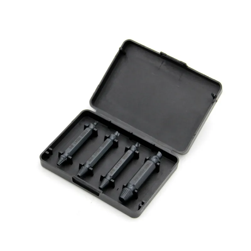 

4/5Pcs Set Screw Extractor Double Side Drill Out Damaged Head Screw Extractor Drill Bit Guide Set Broken Bolt Stud Remover Tools