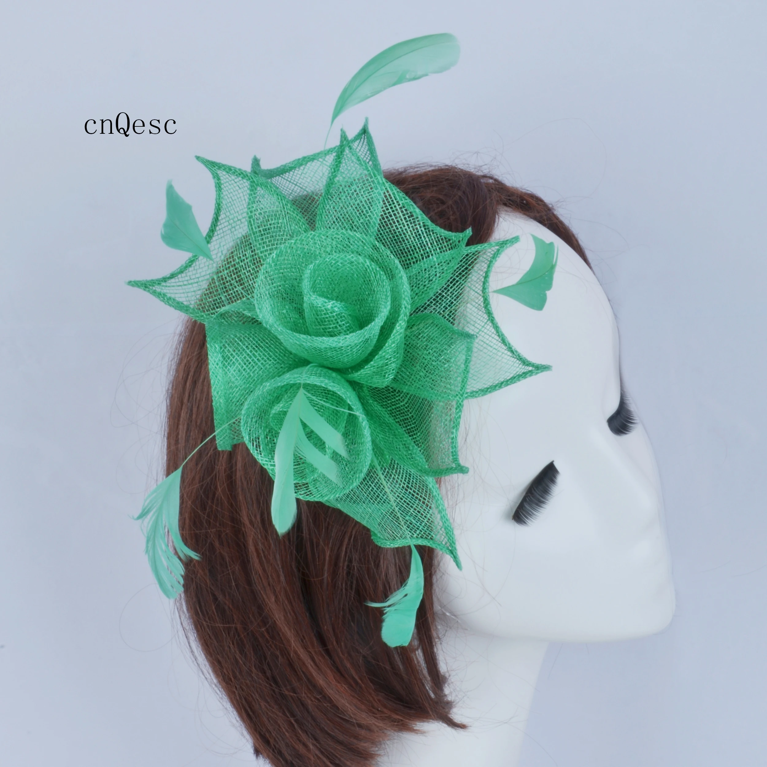 Шапка Sinamay facial мятно-зеленый цвет аксессуары для волос розы свадьбы Кентукки