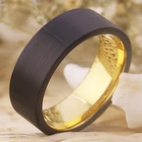 ygk jewelry custom tungsten rings for men women wedding band black matte gold pipe edge sizes 6 13 drop shipping rings