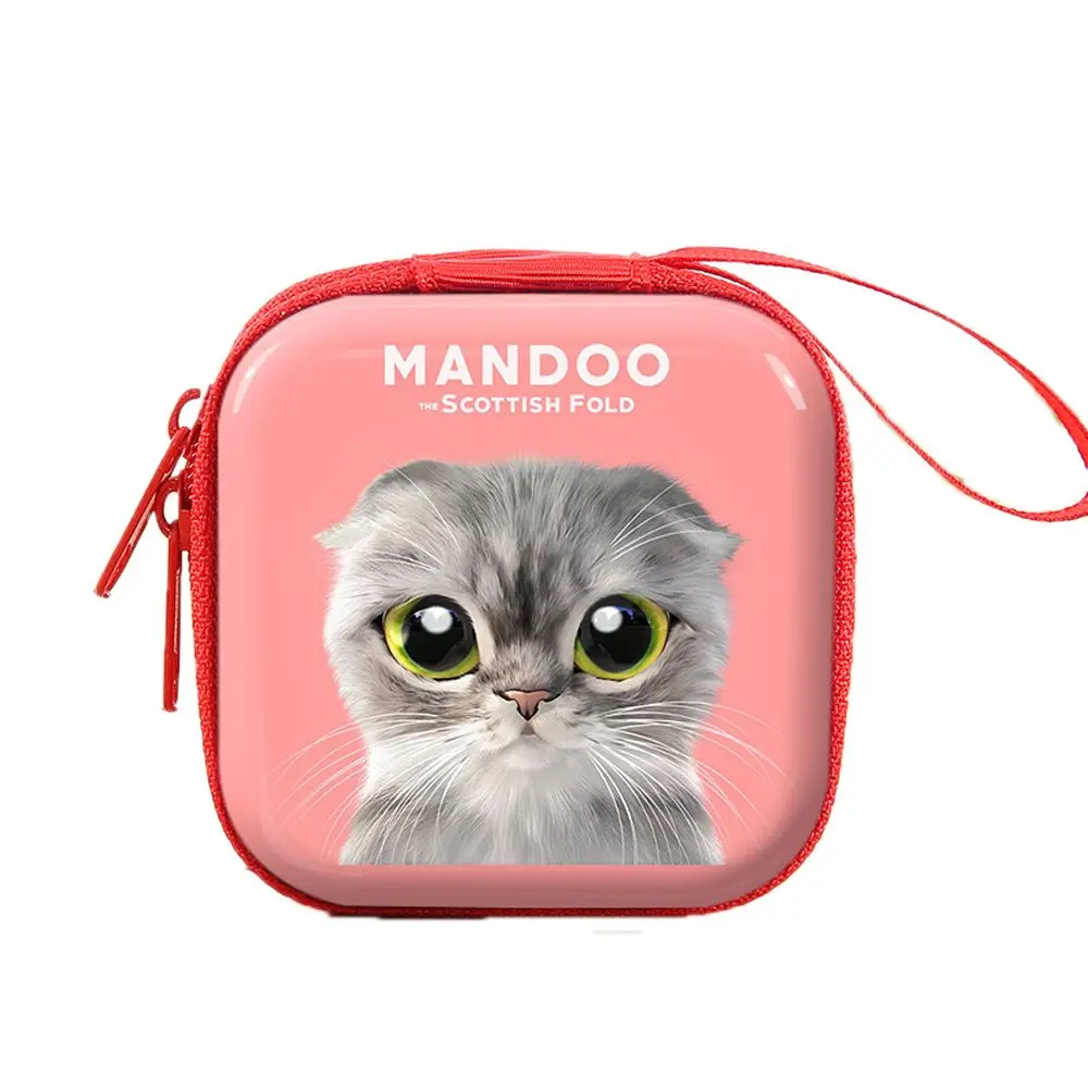 Red Cat Новые животные Фламинго Многоцветный портативный органайзер для кабеля данных мини защитный чехол для монет сумка для наушников коробка для хранения наушников Чехол - Цвет: Red Cat