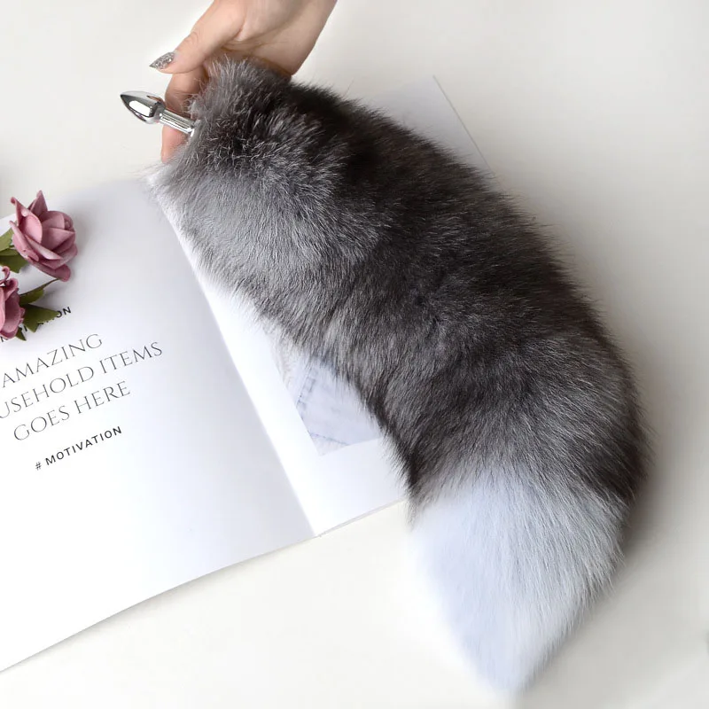 Анальная пробка хвост для косплея натуральный Лисий товары взрослых