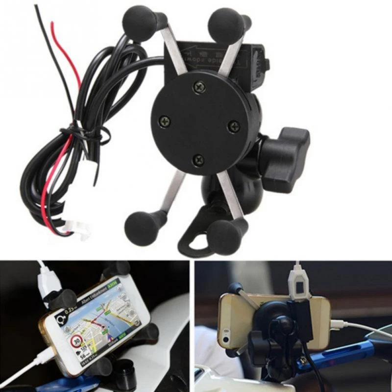 Горячая новинка универсальный держатель для телефона мотоцикла USB зарядка 2 в 1