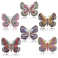 new fashion color crystal rhinestone brooch for women insect butterfly lapel pin and brooches wedding party jewelry best gifts