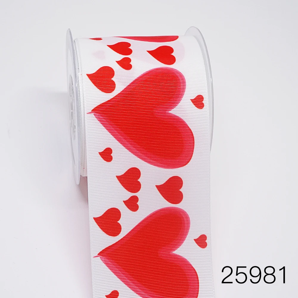 Бесплатная доставка 50 ярдов на размер лента в рубчик с принтом День святого