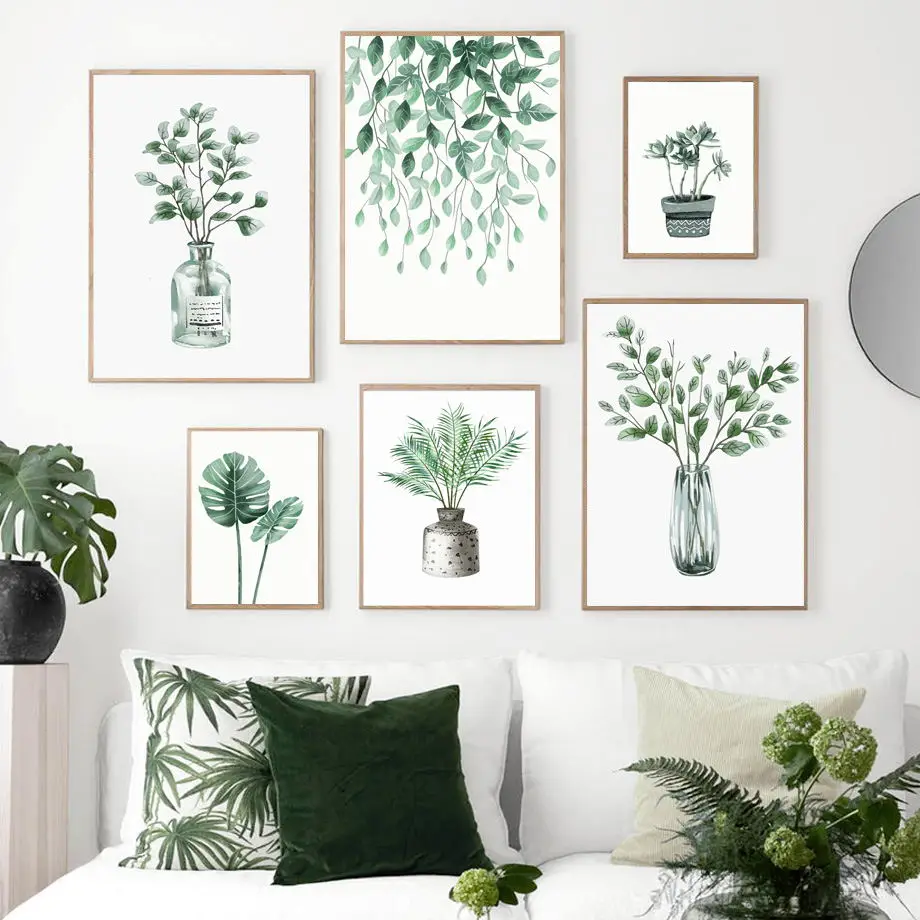 

Monstera Succulents Green Plant Leaf Wall Art Canvas Painting Nordic Posters And Prints Wall Pictures For Living Room Home Decor