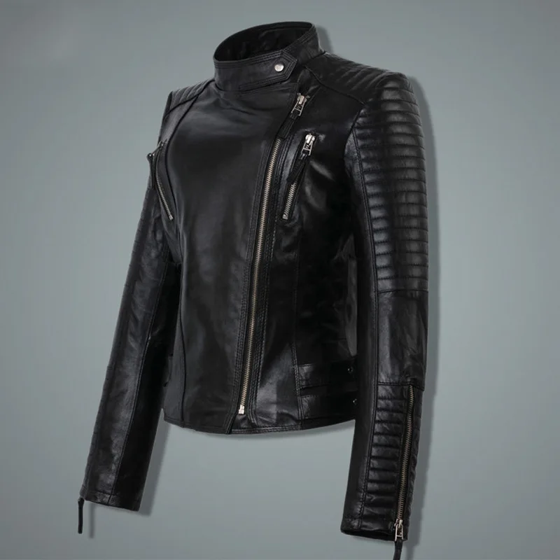

2020 spring and autumn new Pu Motorcycle Leather Jacket Women's Korean version short Slim Skinny leather jacket fashion small