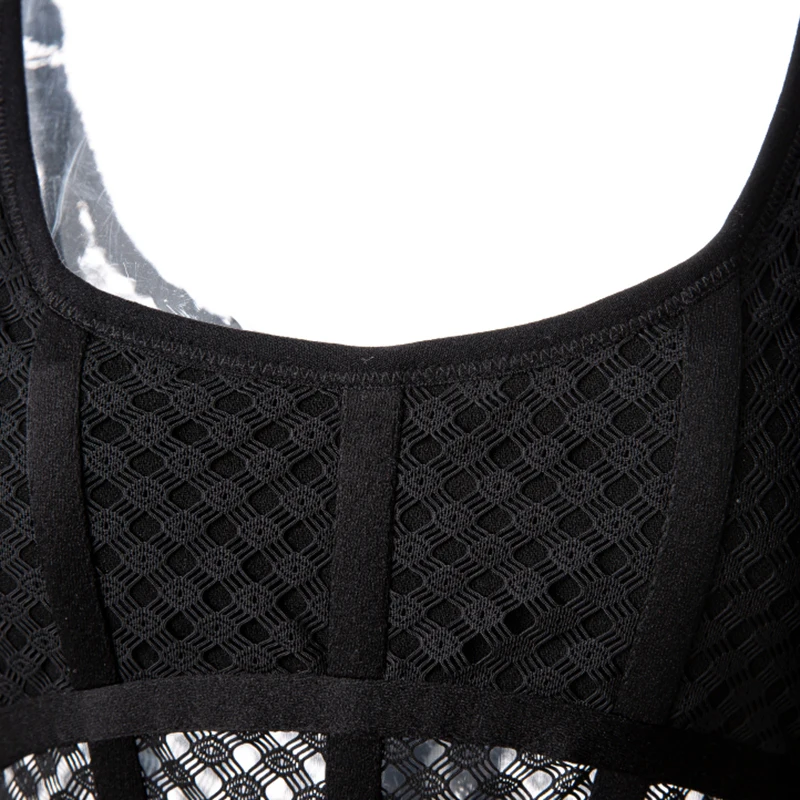 

TWOTWINSTYLE Black Patchwork Sexy Vests For Women Square Collar Sleeveless Asymmetrical Tank Tops Females Summer Clothing 2021
