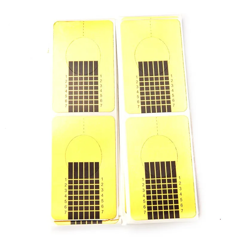 50pcs gold 50 шт./компл. Золотой подковы гвоздь Советы Дизайн ногтей Форма акриловая типса гель ногтей стикер расширение локон Форма для ногтей руководство - Цвет: 50pcs gold