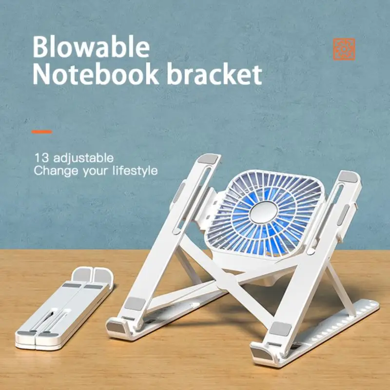 

Laptop Desk Support Dual Cooling Fan Notebook Computer Stand Foldable USB Rack Holder for MacBook Air Pro HP DELL