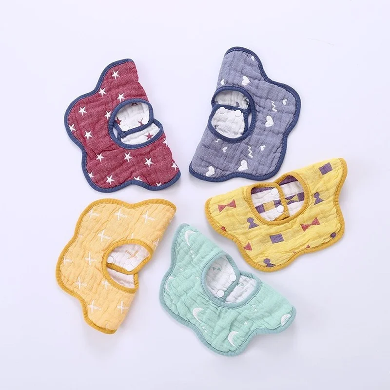 

Rotation Bandana Bibs Baby Babador Feeding Smock Infant Gauze Muslin Burp Cloths Cartoon Saliva Towel Baby Eating Accessory