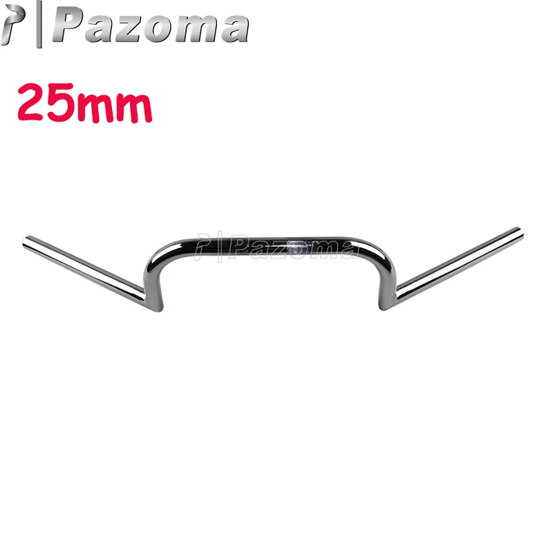 7/" или 1" Хром Черный мотоцикл Clubman руль 22 мм/25 мм рукоятки для Harley Triumph Chopper Bobber Кафе Racer на заказ - Цвет: 25mm Chrome