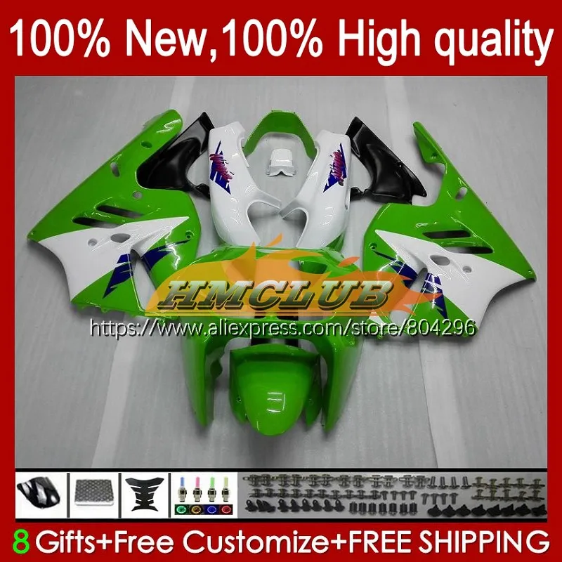 

Обтекатель для KAWASAKI ZX900 900 CC ZX-9R 1994 1995 1996 1997 103No.13 ZX 900 9 R 9R, зеленый, белый, 900CC ZX9R 94 95 96 97
