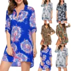 Новое летнее женское прикрытие, сексуальное летнее пляжное платье, купальник, бикини, шифоновое короткое пляжное платье, Пляжная блузка