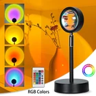 RGB светодиодный кольцевой светильник проекционный Настольный светильник Радужный закат проекционный фон настенное украшение светильник атмосферный светильник