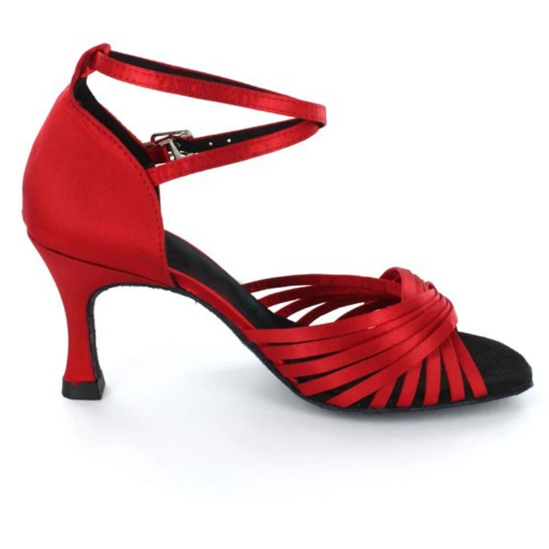 Customized Red Latin Dance Shoes Passion Salsa Dancing Shoes Woman Zapatos de baile latino