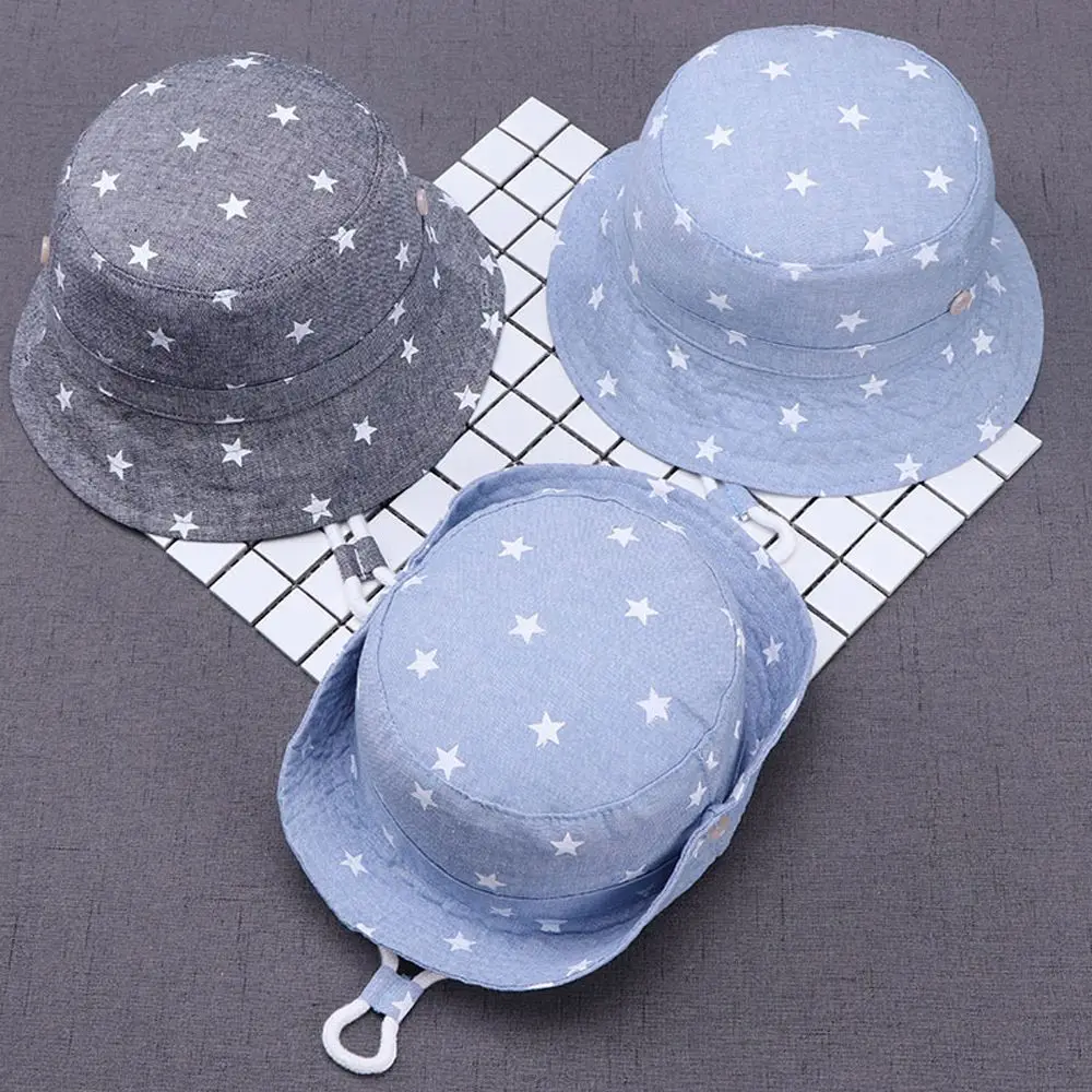 1pc Baby Sun Hat Boys Girls Bucket Soft Infant Summer Sunscreen Caps Fisherman Cotton Denim Travel Outdoor UV Protection | Детская
