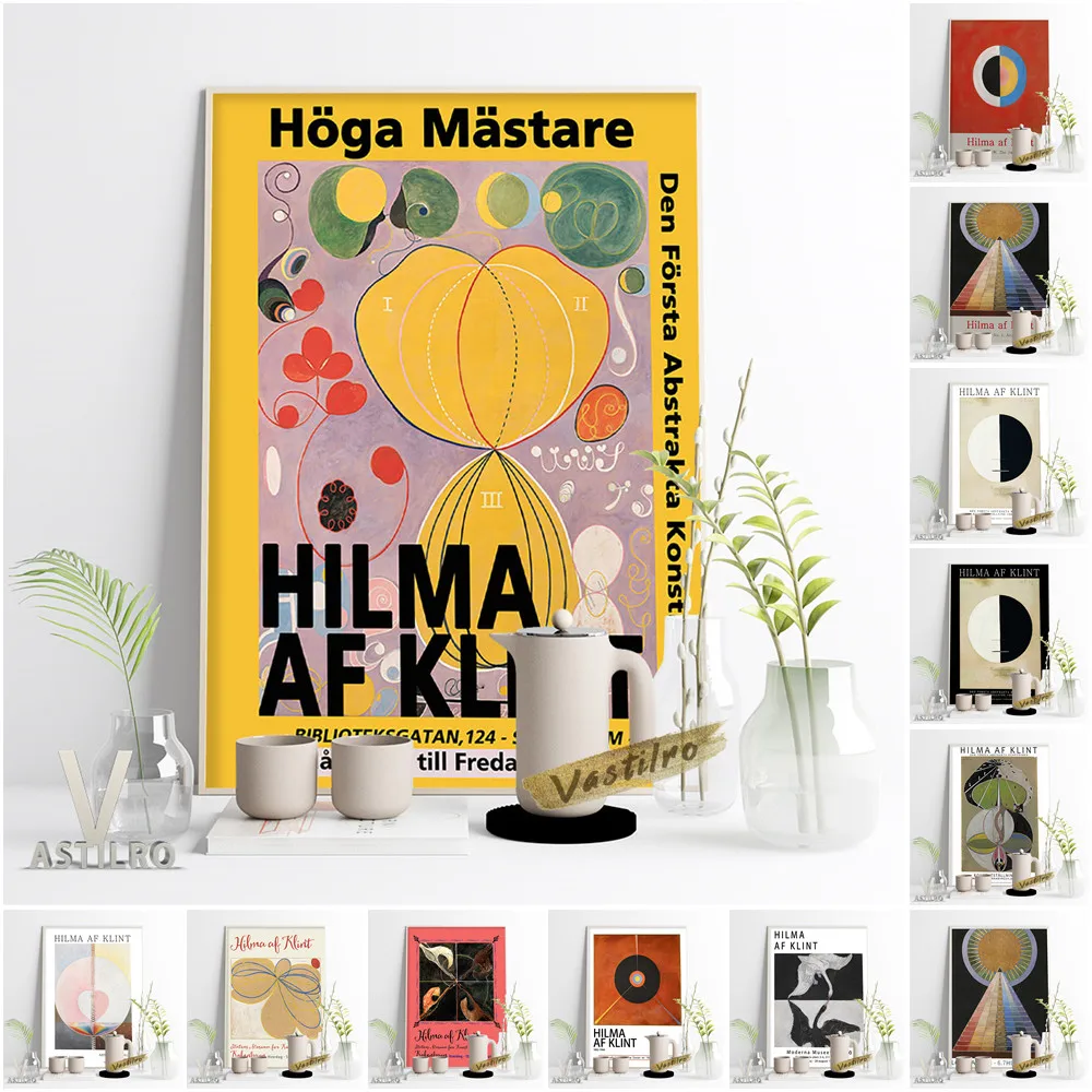 

Hilma Af Klint Exhibition Museum Poster Scandinavian Canvas Painting Swedish Art Prints Wall Picture Modern Home Decor Gift Idea
