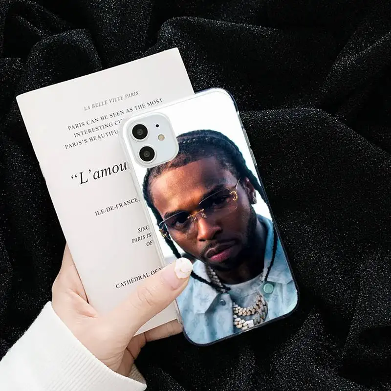 

Pop Smoke Rapper black shell Phone Case Transparent soft For iphone 5 5s 5c se 6 6s 7 8 11 12 plus mini x xs xr pro max