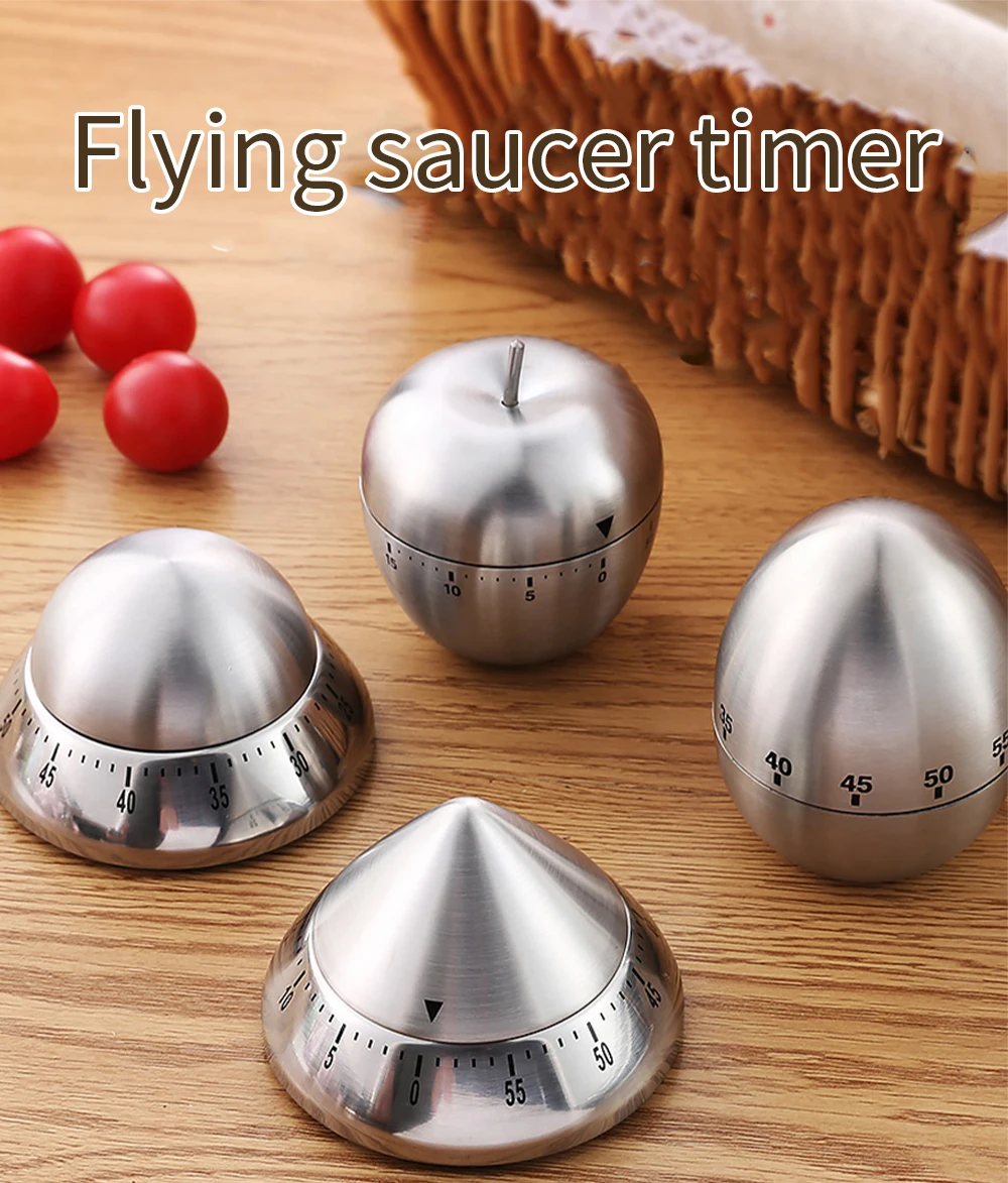 

Kitchen timer stainless steel cooking eggs 60 minutes mechanical alarm clock baking cooking tools countdown time management